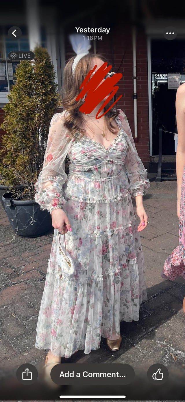 Ivory Chiffon Floral Maxi Dress with Voluminous Sleeves Ivory Chiffon Floral Maxi Dress with Voluminous Sleeves — Bridal Shower Dress 2027 for Guest
