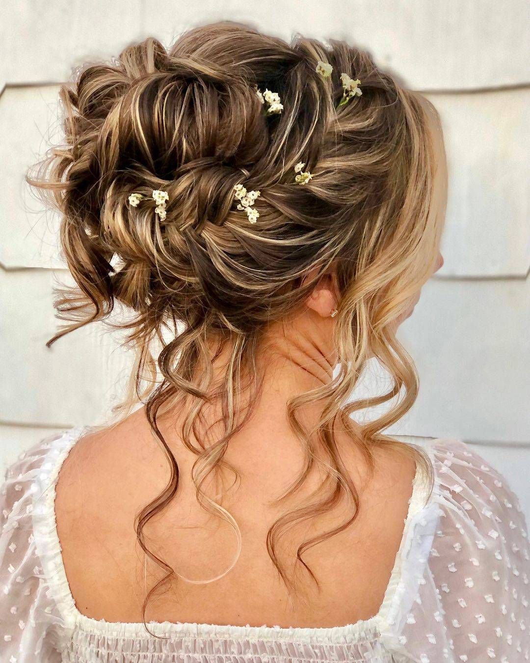 Braided Updo With Floral Accents Braided Updo With Floral Accents — Summer Updos 2027