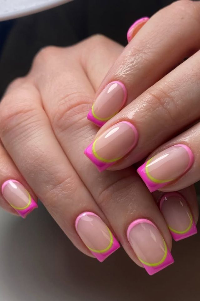 Summer Playful Visual Idea Summer Playful Visual Idea — Colored Double French Nails 2027