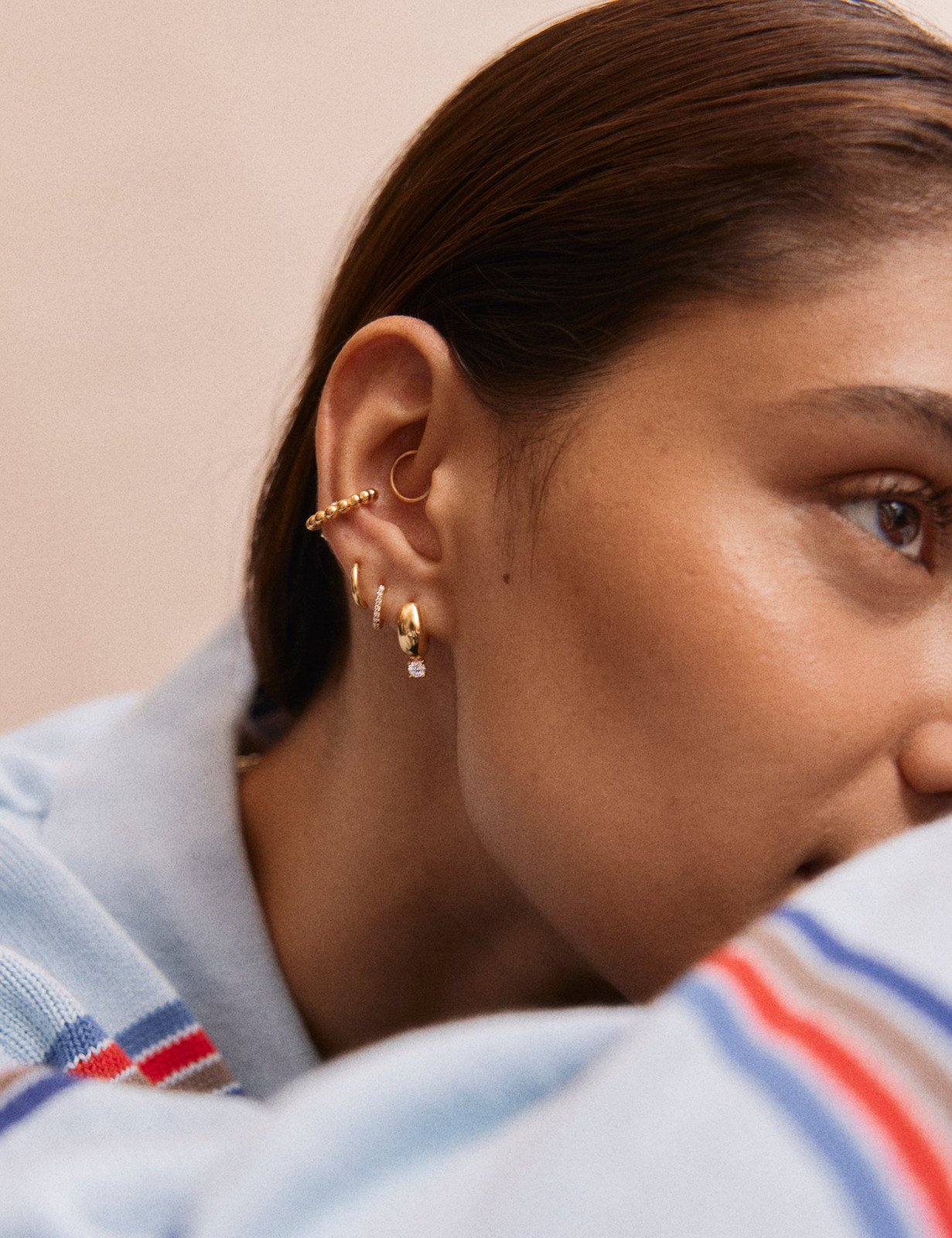 Mixed Hoops and Studs with an Ear Cuff Mixed Hoops and Studs with an Ear Cuff — Hoop Earrings 2027