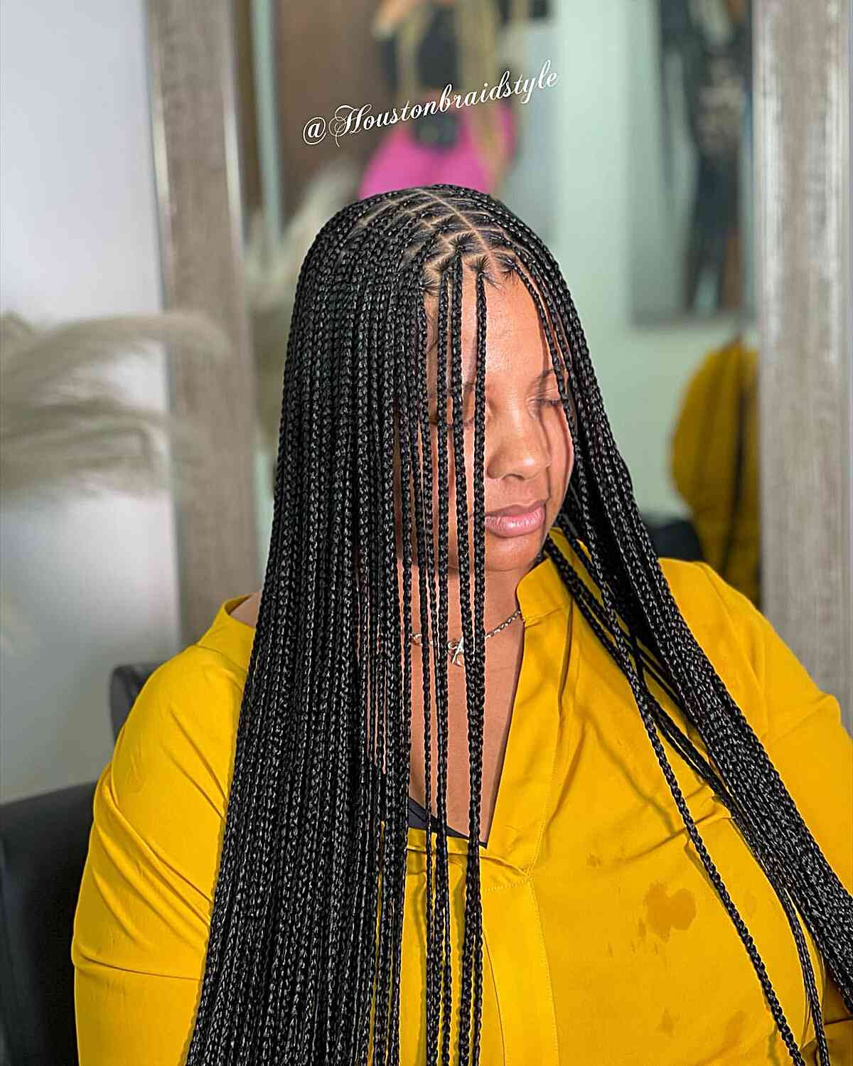 Small Braids With Blonde Tips Small Braids With Blonde Tips — Layered Knotless Braids 2027