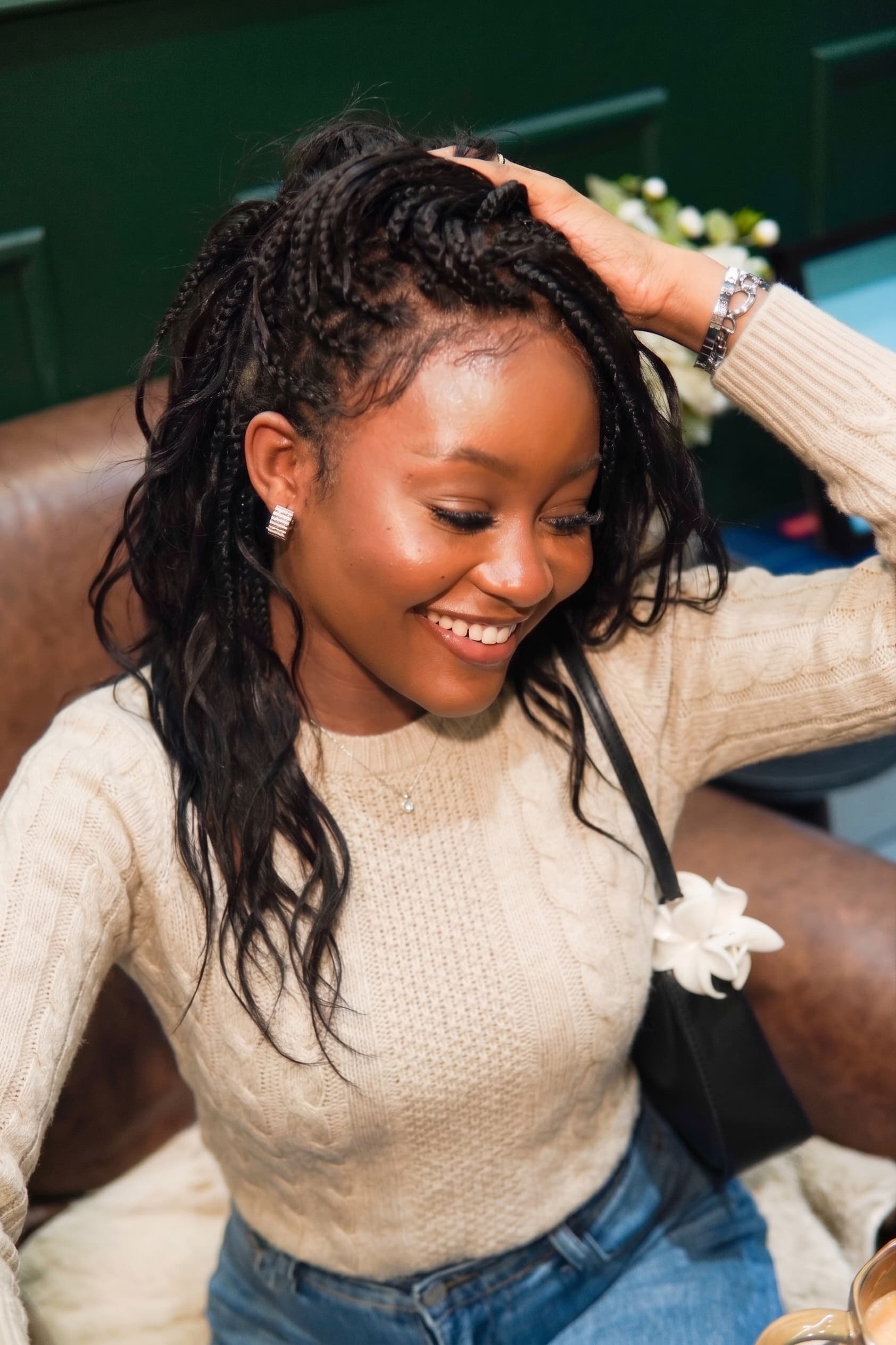 Neat Braids with Loose Wavy Ends Neat Braids with Loose Wavy Ends — Bora Bora Braids 2027