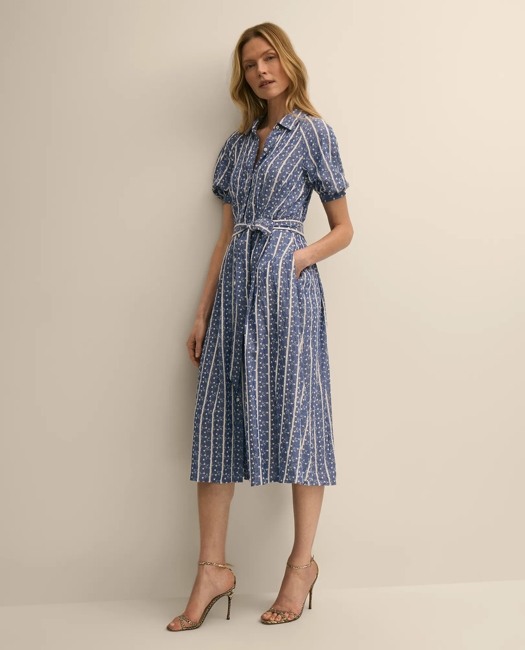 Striped Shirt Dress with Polka Dots and Animal Print Heels Striped Shirt Dress with Polka Dots and Animal Print Heels — Striped Dresses 2027
