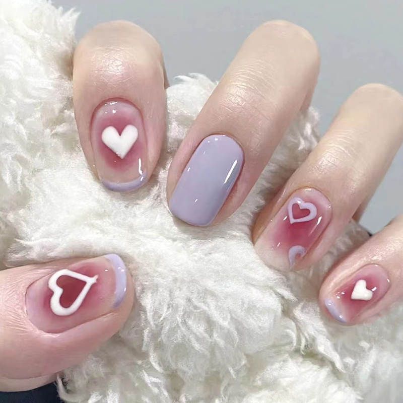 Glossy Jelly Visual Idea Glossy Jelly Visual Idea — Valentines Press On Nails 2027