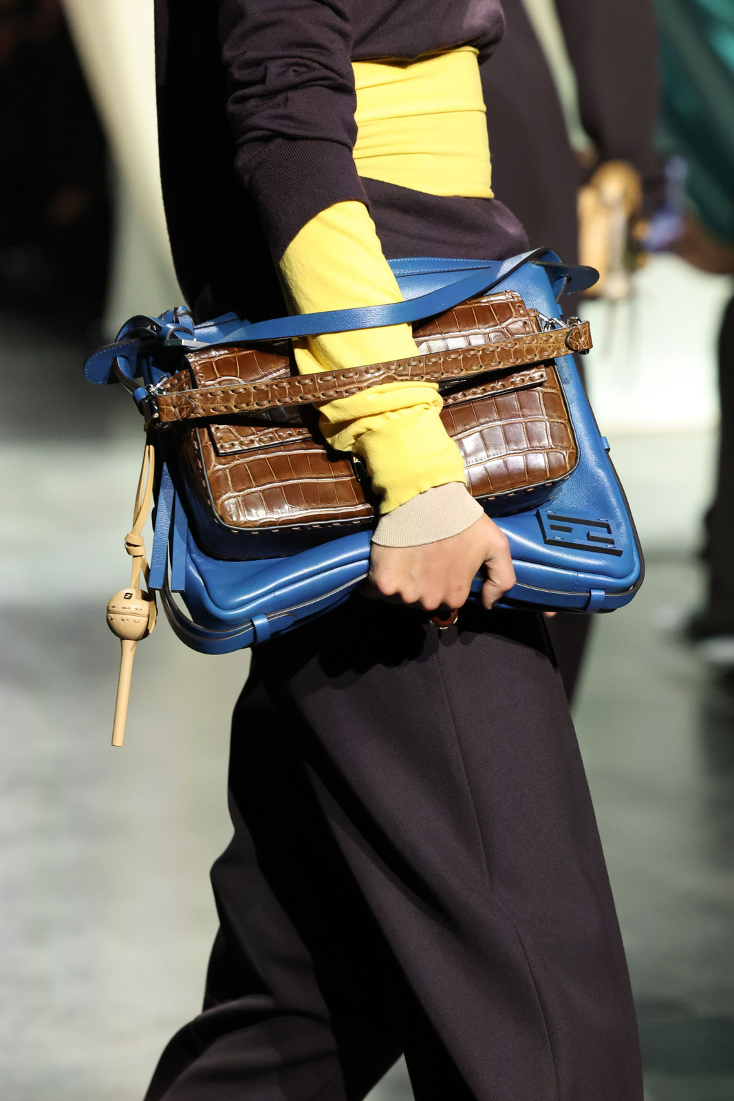 Layered Tops, Wide-Leg Trousers, and Blue Leather Baguette Layered Tops, Wide-Leg Trousers, and Blue Leather Baguette — Baguette Bag Aesthetic 2027