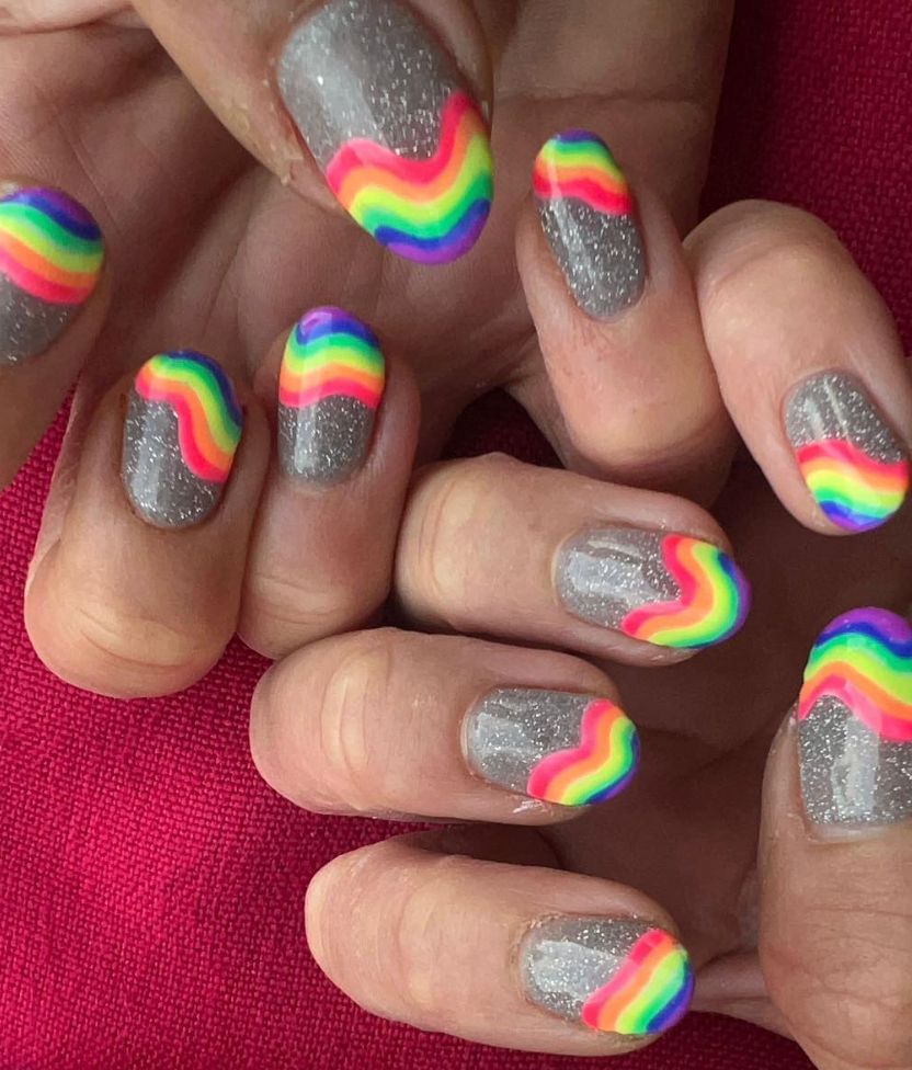 Glitter Glossy Visual Idea Glitter Glossy Visual Idea — Different Color Each Nail 2027