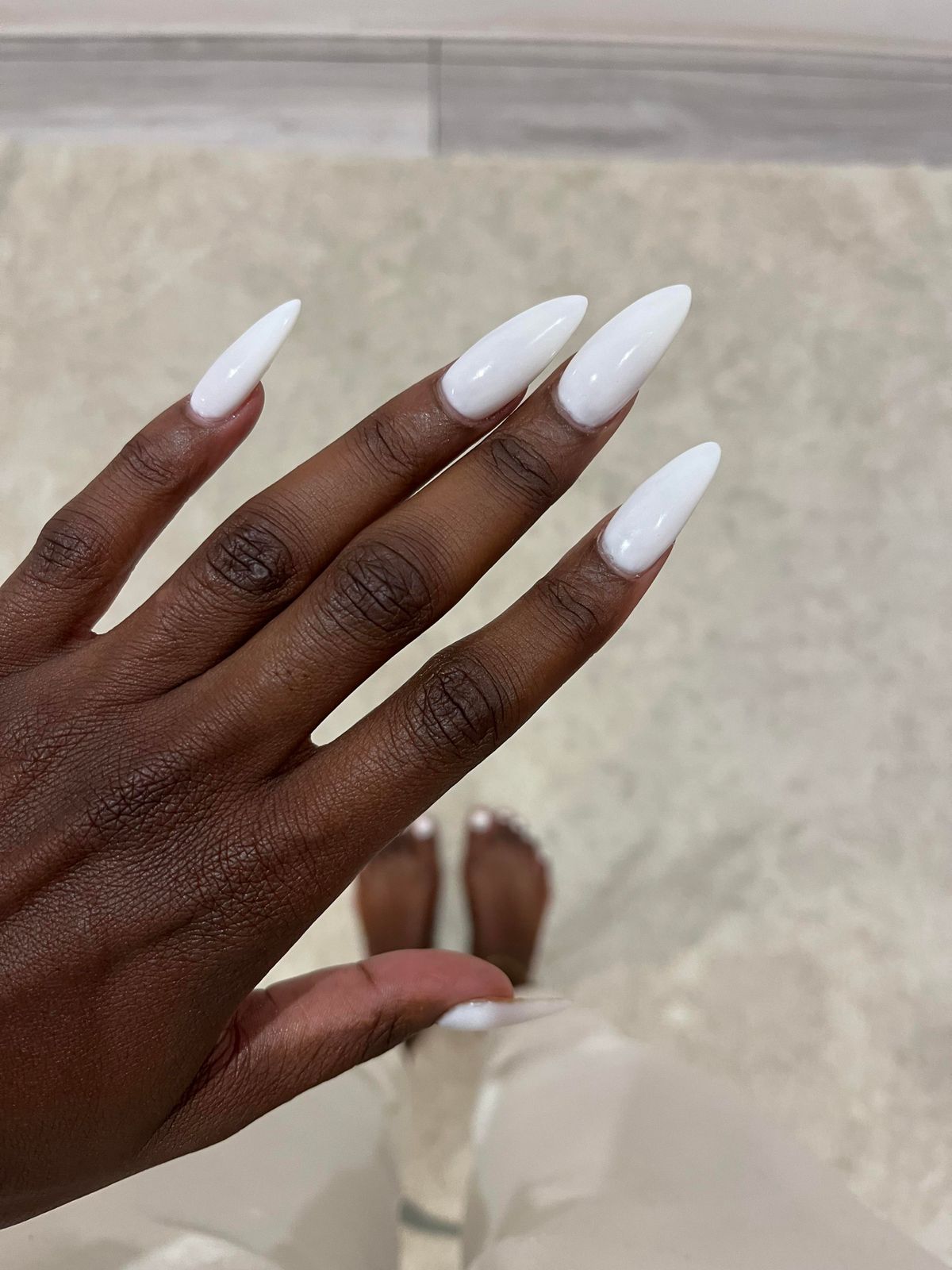 Gold Foil Cuticle Line Medium Almond Nails Gold Foil Cuticle Line Medium Almond Nails — Off White Nails 2027