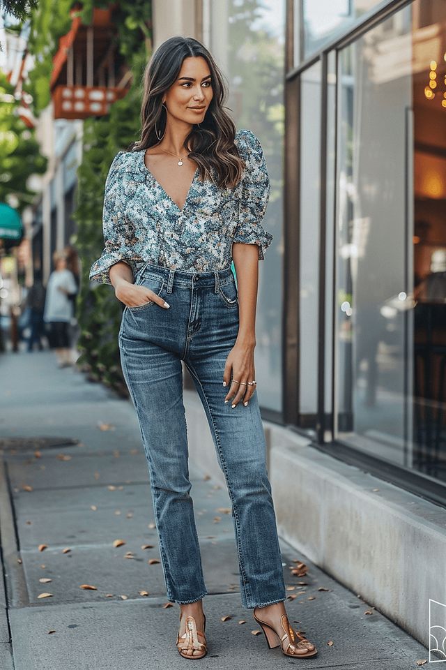 Feminine Bodysuit and Rose Gold Mules — Mom Jeans 2027