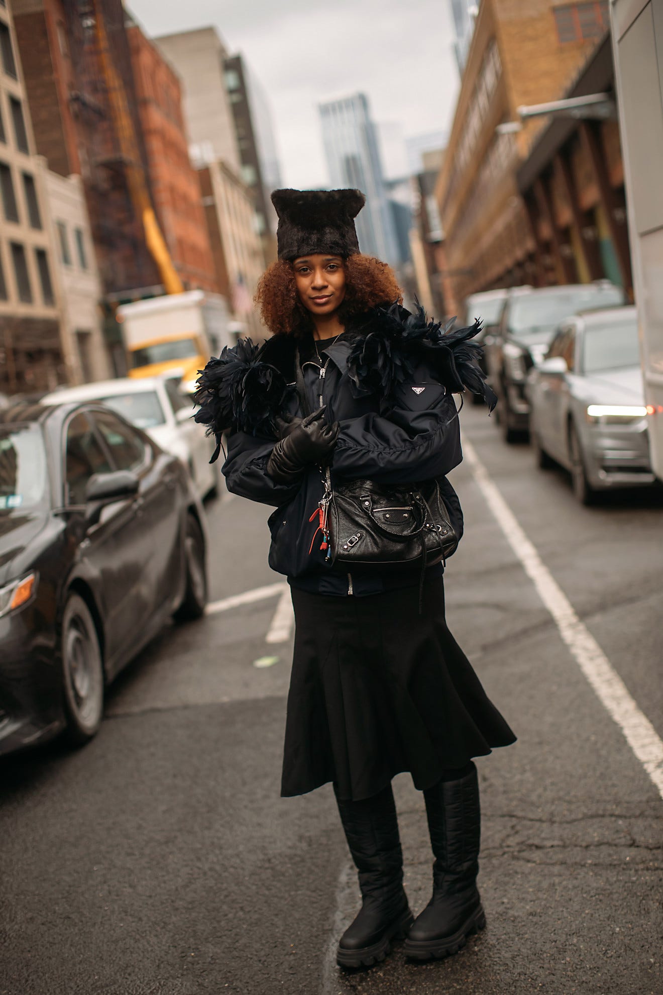Statement Outerwear: Bomber Jacket with Feather Trim Statement Outerwear: Bomber Jacket with Feather Trim — Streetwear Outfits 2027
