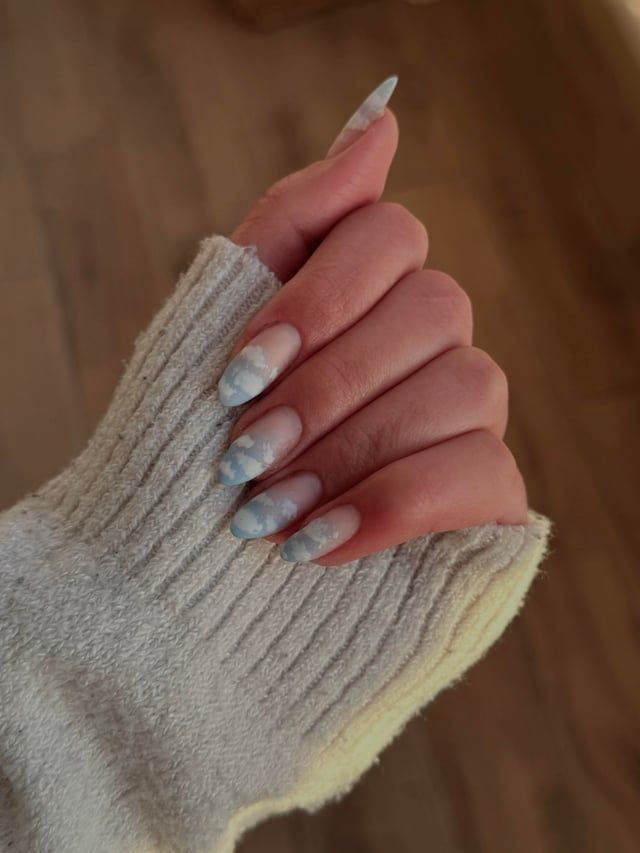 Cloud Motif On Tips Visual Idea Cloud Motif On Tips Visual Idea — Cloud Almond Nails 2027