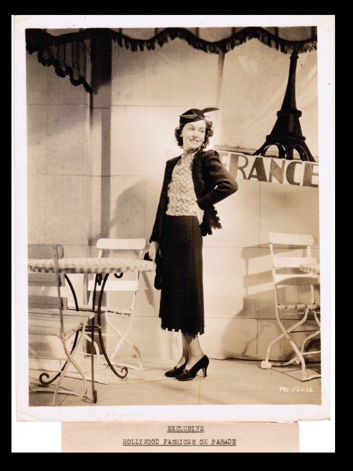 1930s Style Suit with Patterned Blouse and Hat 1930s Style Suit with Patterned Blouse and Hat — Old Hollywood Outfits 2027