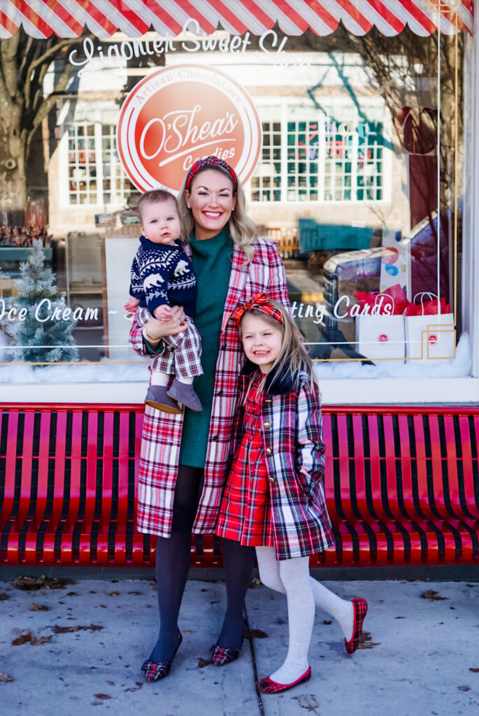 Red And Black Plaid Coats And Headbands Red And Black Plaid Coats And Headbands — Matching Family Christmas Outfits 2026