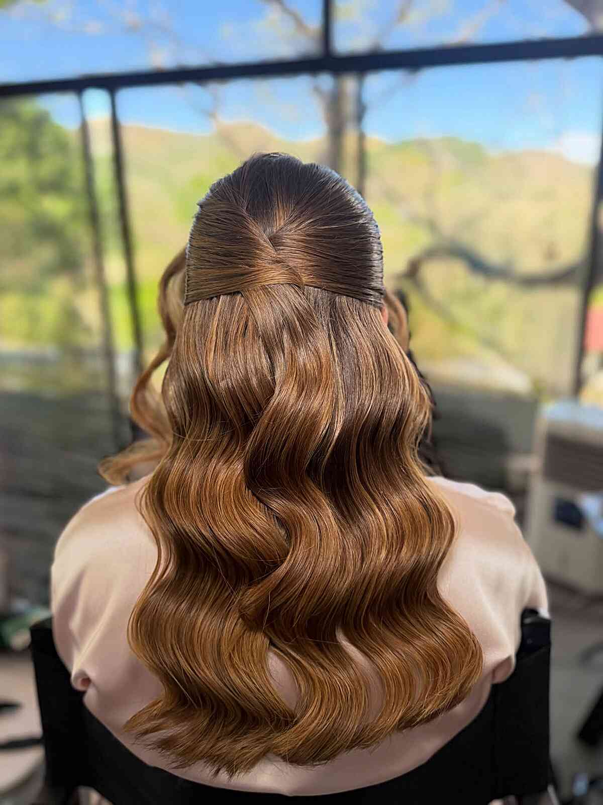 Half-Up Half-Down With Deep Waves — Wedding Updos 2027