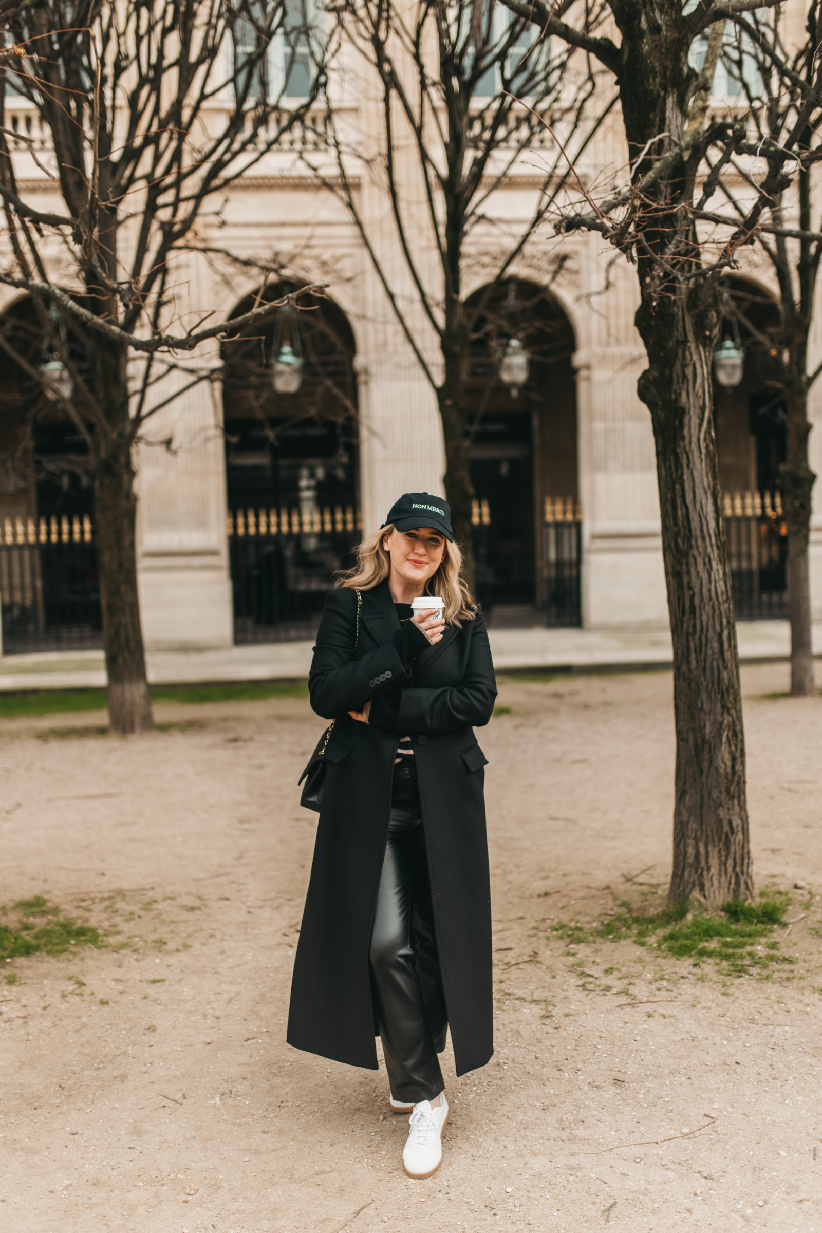 Sleek Black Leather Pants and Long Coat Sleek Black Leather Pants and Long Coat — Winter Outfits 2027 for Work