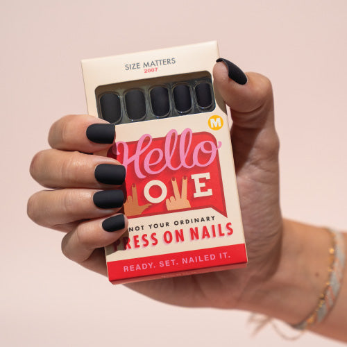 Matte Black Glossy Short Squoval Nails Matte Black Glossy Short Squoval Nails — Short Press On Nails 2027
