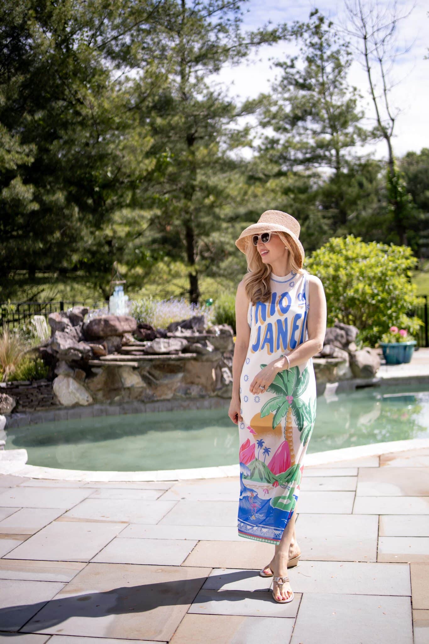 Tropical Graphic Print Midi Dress for Casual Island Exploration — Vacation Dresses 2027