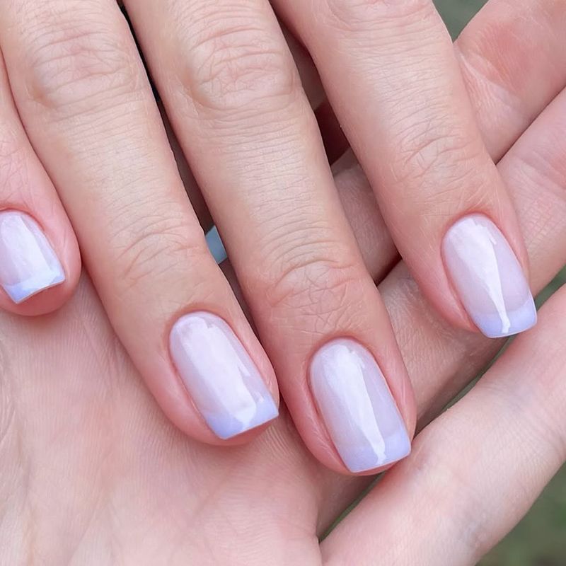 Subtle Ombre Effect On Tips Visual Idea — Lavender Wedding Nails 2027