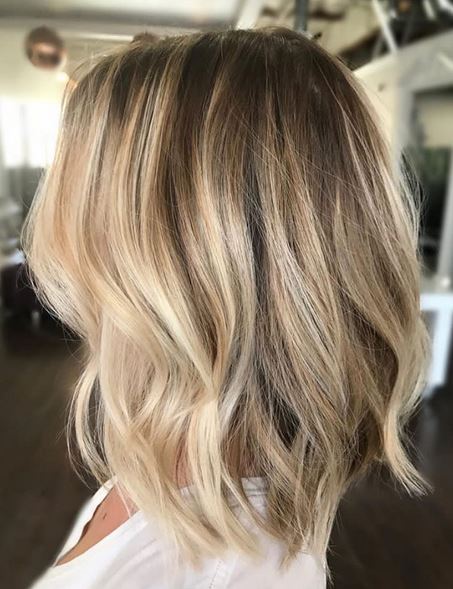 Ash Blonde Chin Bob with Darker Blonde Lowlights — Lowlights 2027