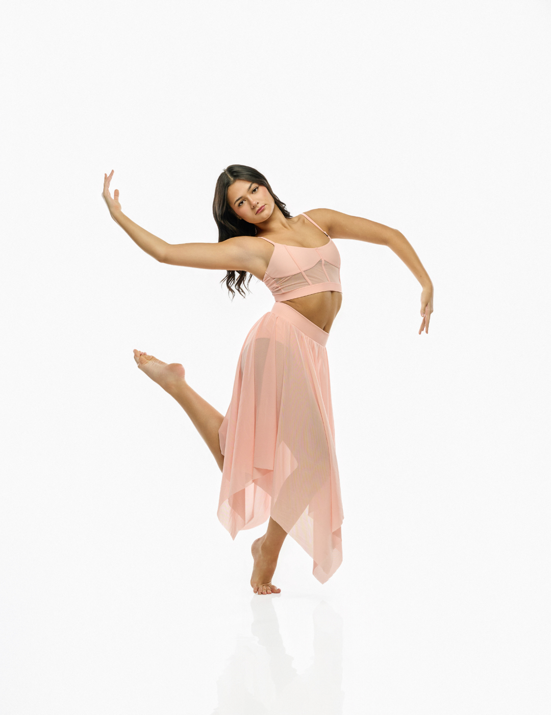 Lyrical Flow: Sheer Skirt and Crop Top Combination Lyrical Flow: Sheer Skirt and Crop Top Combination — Dance Outfits 2027