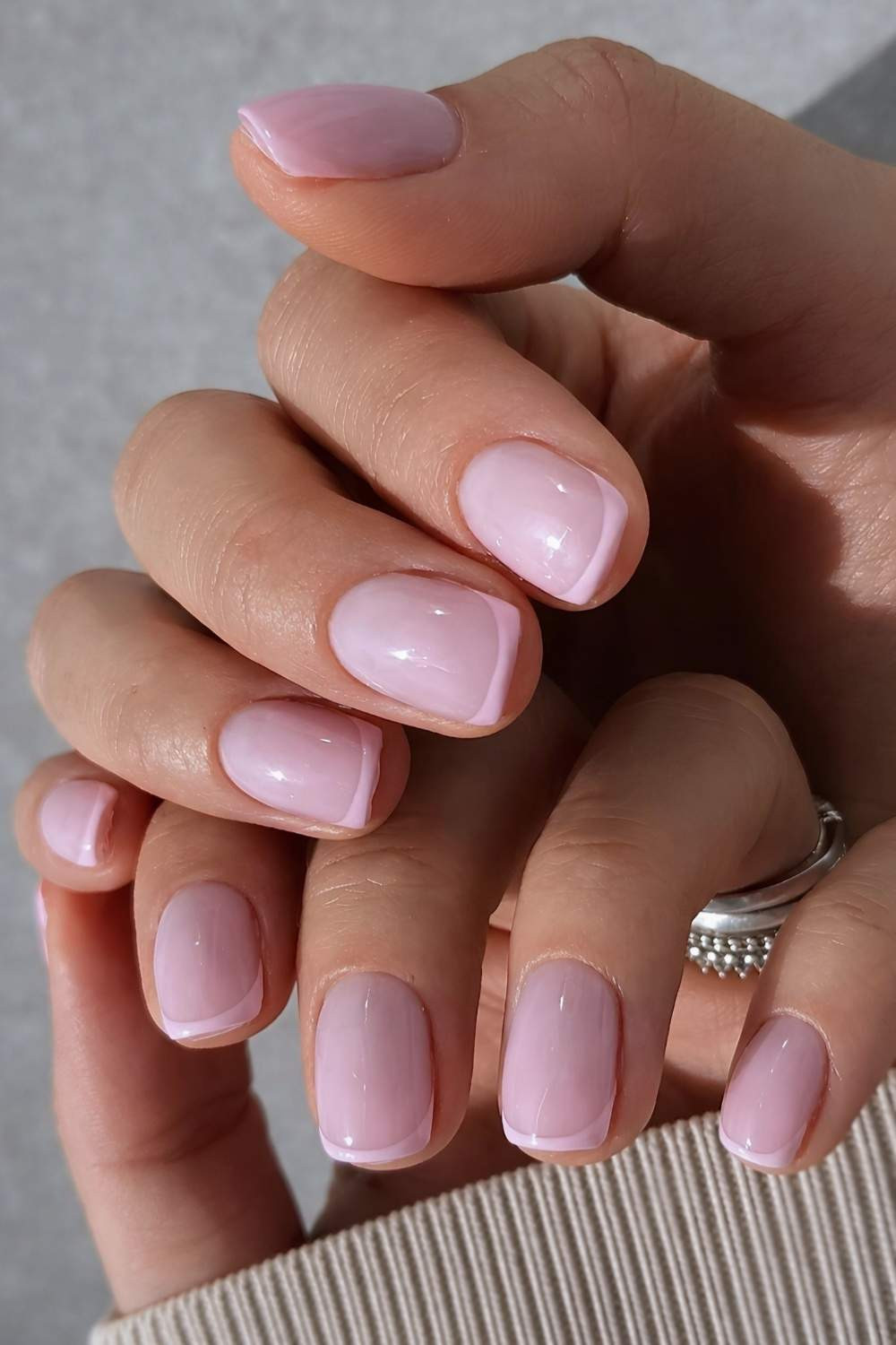 Monochromatic Pastel Pink Micro French Monochromatic Pastel Pink Micro French — Colored Micro French Nails 2027