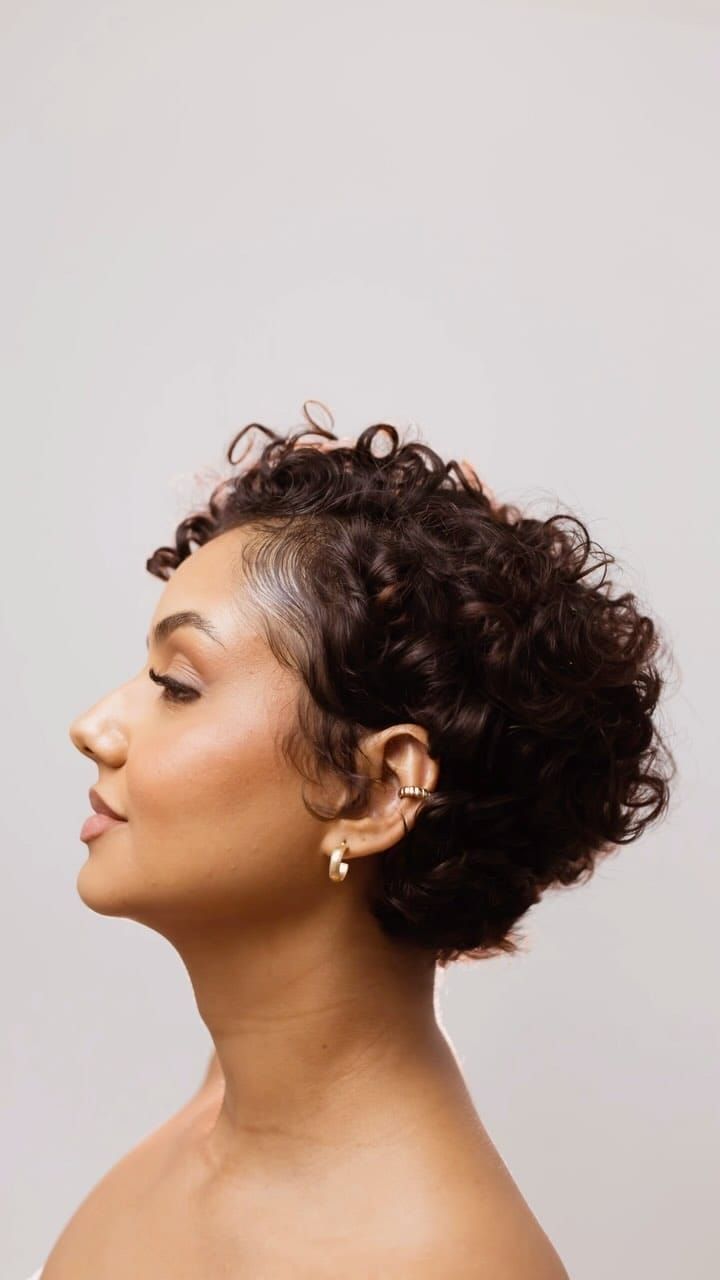 Short Wispy Bangs Dark Brown Pixie With Blonde Highlights Short Wispy Bangs Dark Brown Pixie With Blonde Highlights — Pixie 2027 for Curly Hair