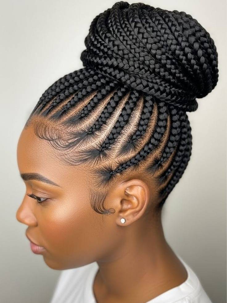 Long Messy High Bun with Curly Bangs Long Messy High Bun with Curly Bangs — Bun Hairstyles 2027