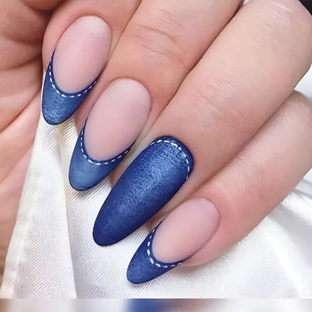 Matte Denim Texture with Edge Stitching Matte Denim Texture with Edge Stitching — Denim Nails 2027