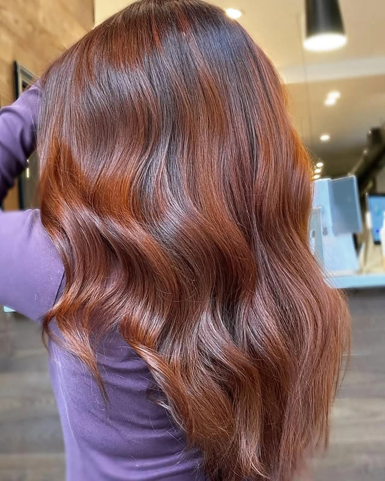 Rich Copper Base With Lighter Balayage Rich Copper Base With Lighter Balayage — Copper Penny Hair 2027