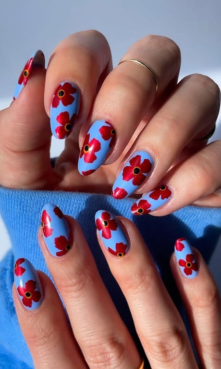 Both Hands Visual Idea — Floral Gel Nails 2027