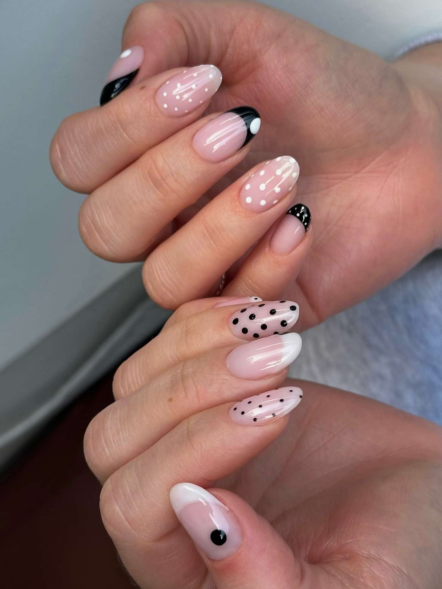 Sheer Pink with Black Accents Sheer Pink with Black Accents — Simple Nails 2027