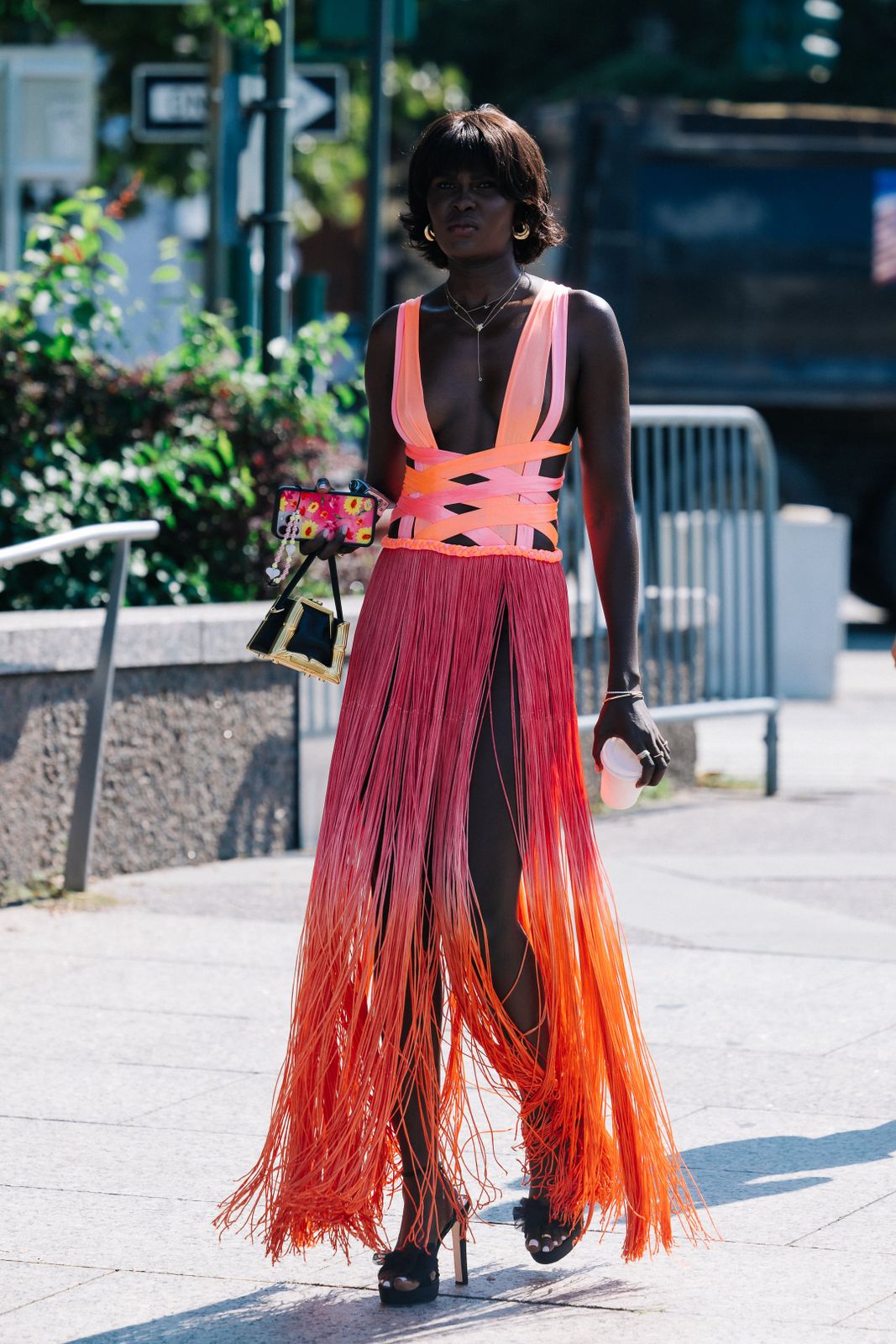 Neon Ombre Fringe Dress for a Dramatic Evening Neon Ombre Fringe Dress for a Dramatic Evening — Miami Outfits 2027