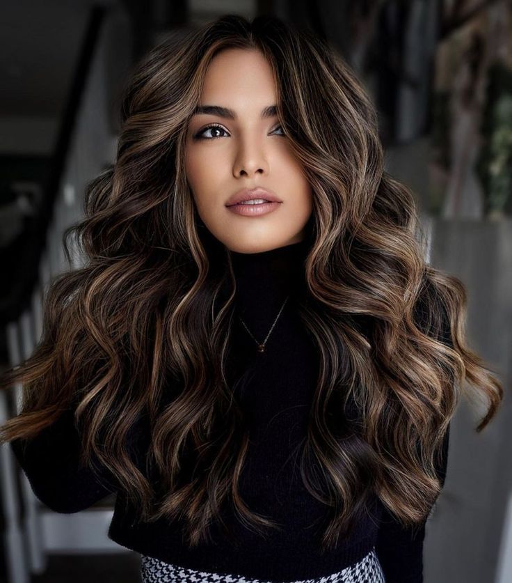 Dark Brown With Subtle Cool Highlights Dark Brown With Subtle Cool Highlights — True Winter Hair Color 2027