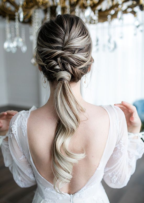 Dark Brown With Blonde Highlights Visual Idea — Bridesmaid Ponytail Hairstyles 2027