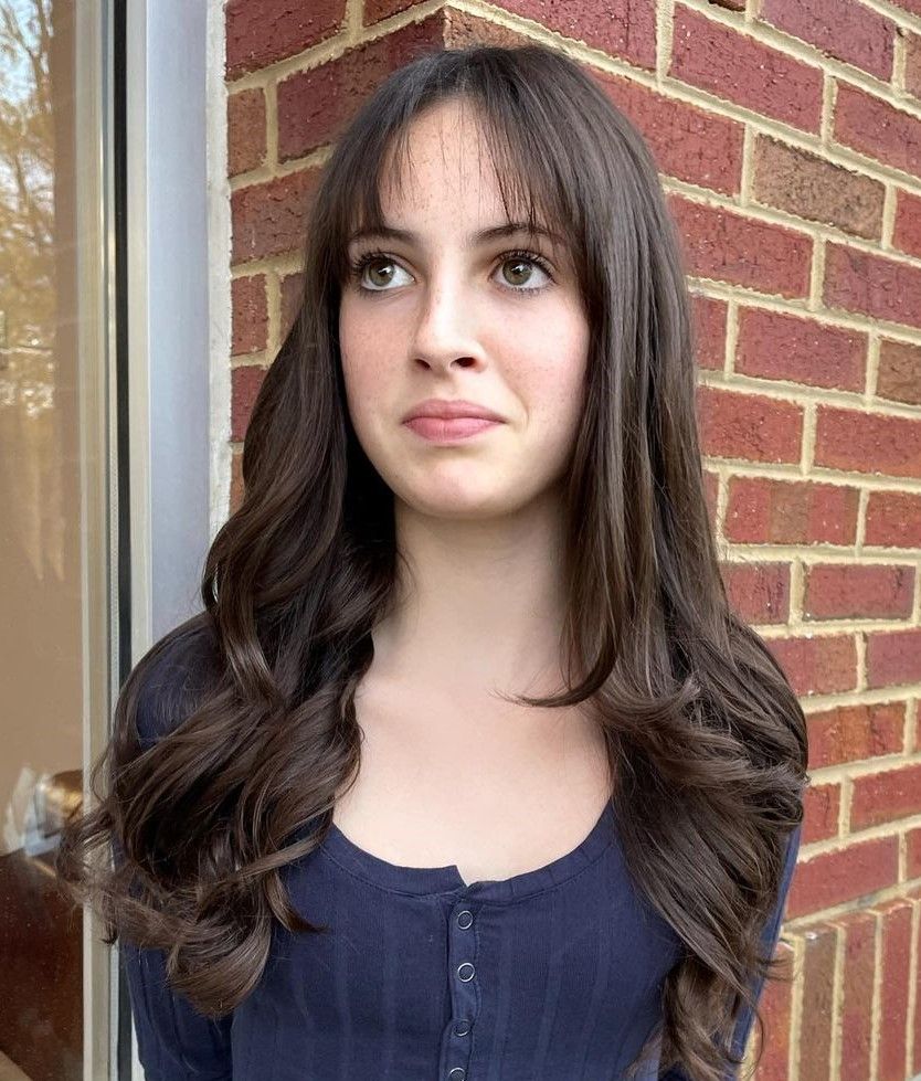 Dark Brown Long Layers With Side Bangs — Haircuts 2027 for Teenage Girls