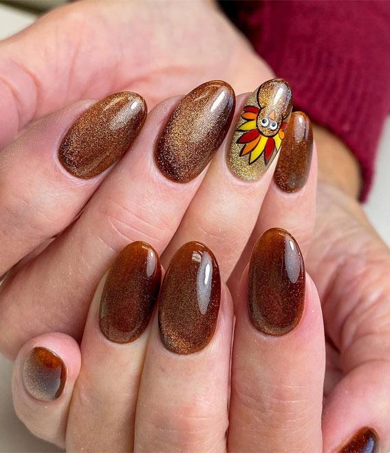 Cat-Eye Glitter Visual Idea — Thanksgiving Nails 2026