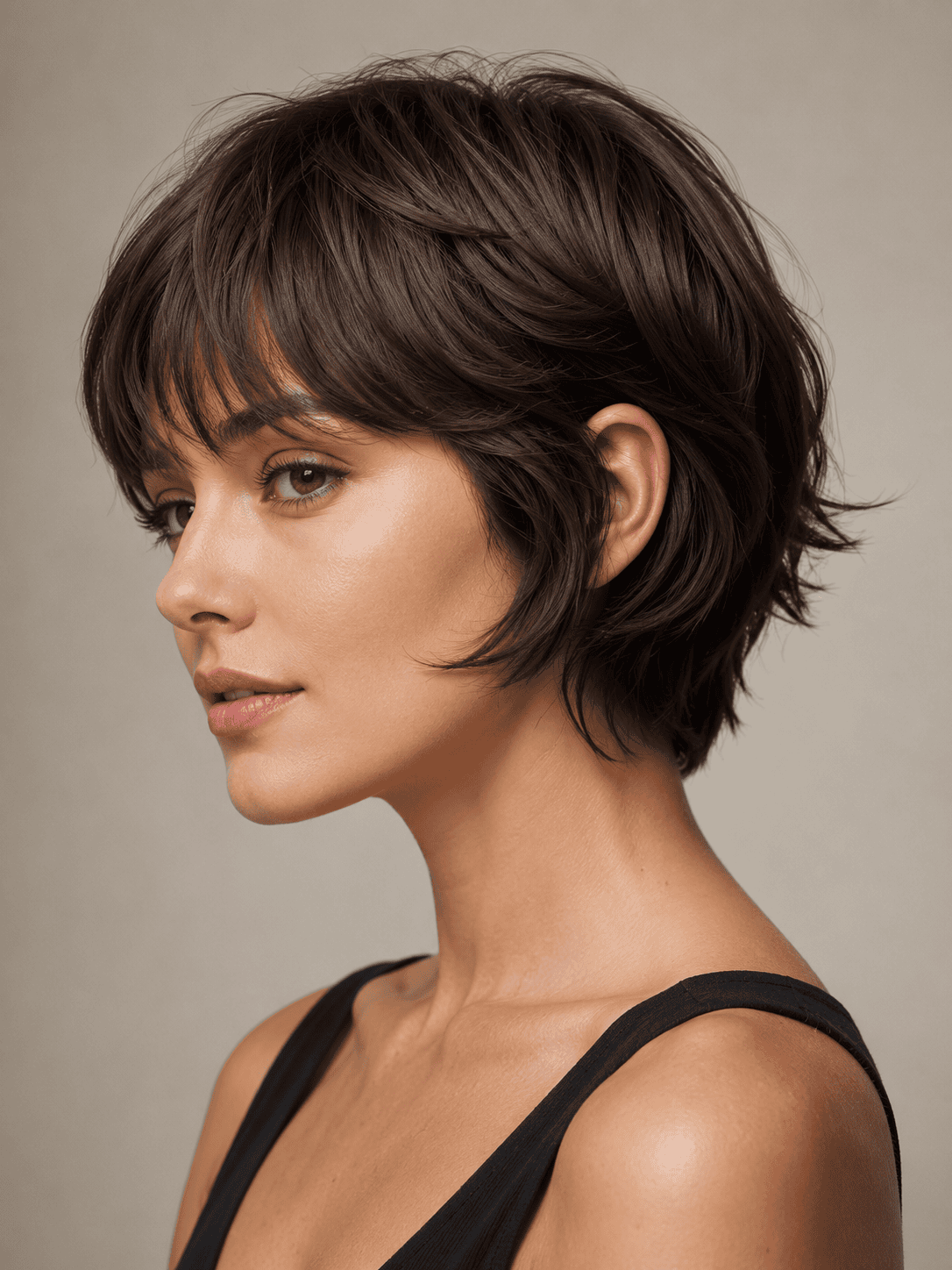 Ear Textured Dark Brown Pixie Shag Ear Textured Dark Brown Pixie Shag — Hairstyles 2027 for Fine Hair
