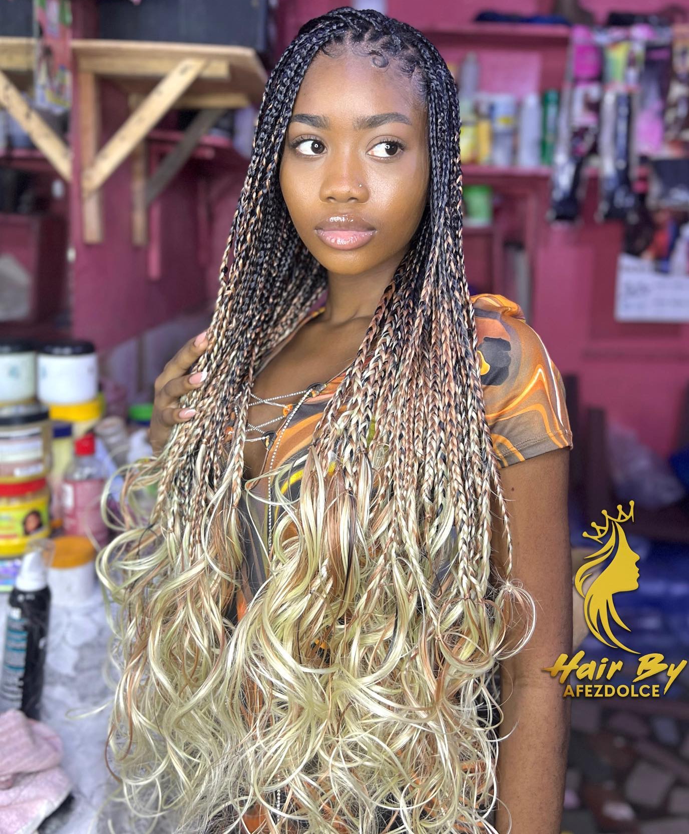 No Bangs Ombre Braids With Curly Ends — Knotless Braids 2027 for Prom