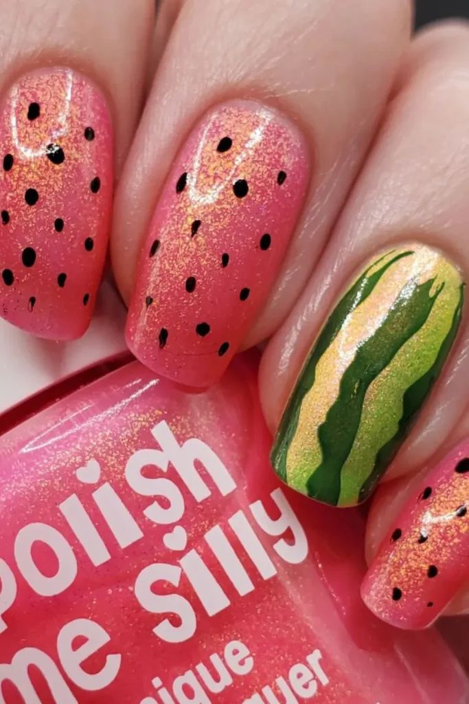 Shimmer Glossy Visual Idea Shimmer Glossy Visual Idea — Watermelon Nails 2027