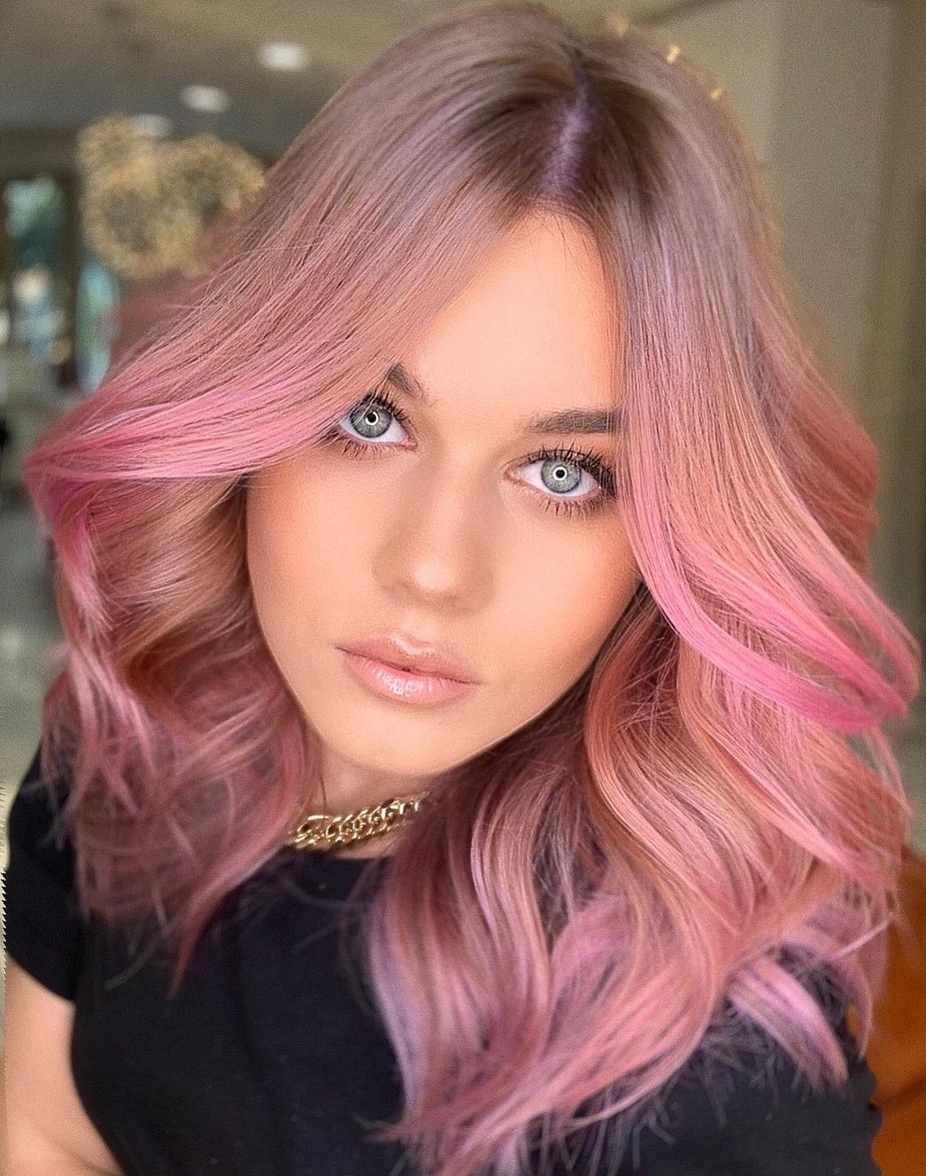 Collarbone Visual Idea Collarbone Visual Idea — Blonde 2027 with Pink Hair