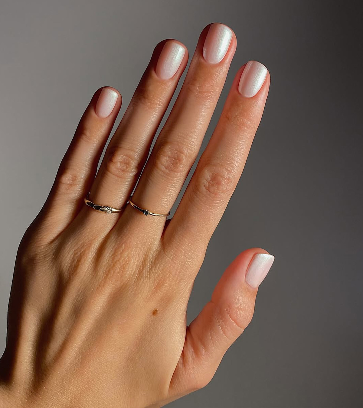 Pearlescent French Tip Elegance Pearlescent French Tip Elegance — Short New Years Nails 2027
