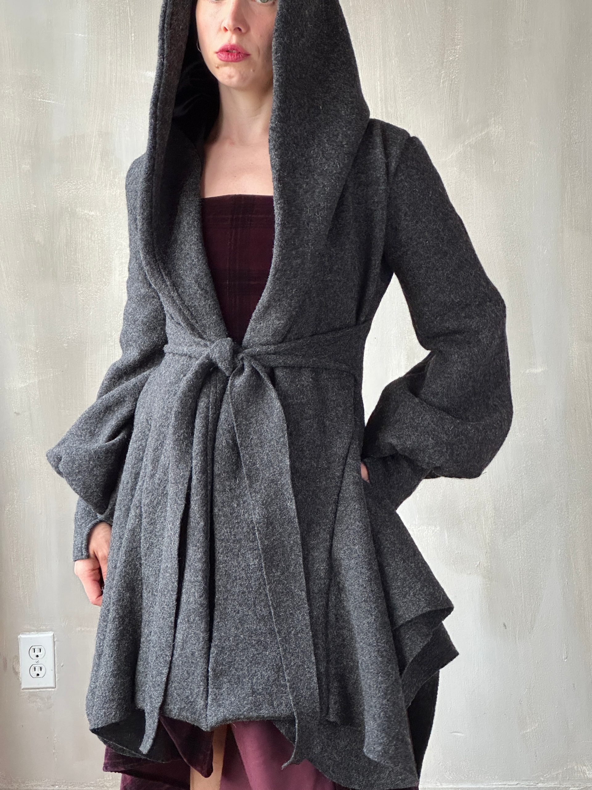Dramatic Charcoal Hooded Coat: Statement Outerwear Dramatic Charcoal Hooded Coat: Statement Outerwear — Charcoal Outfits 2027