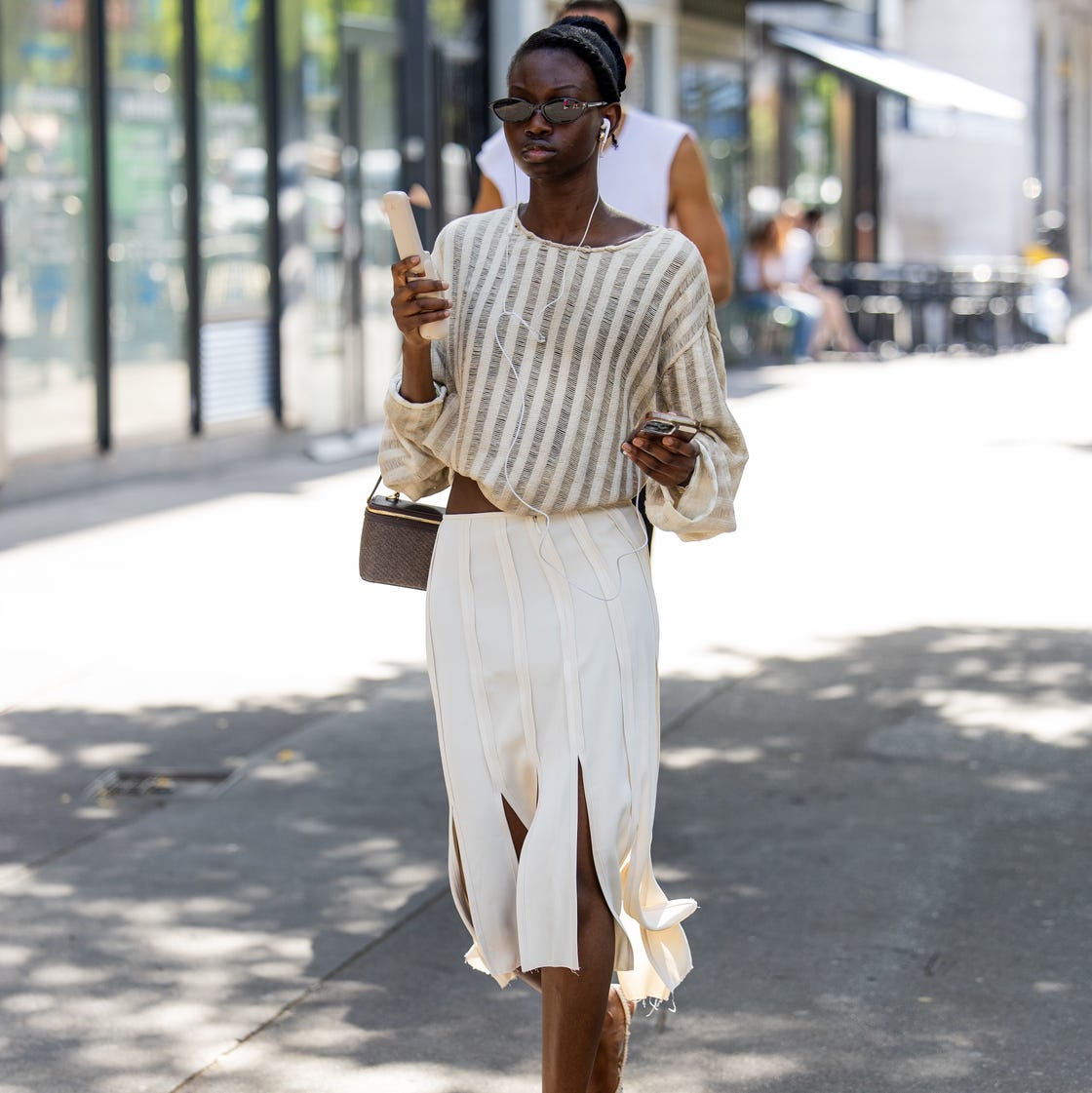 Sheer Grey Top and Off-White Midi Skirt: Relaxed Chic Sheer Grey Top and Off-White Midi Skirt: Relaxed Chic — Summer Outfits 2027