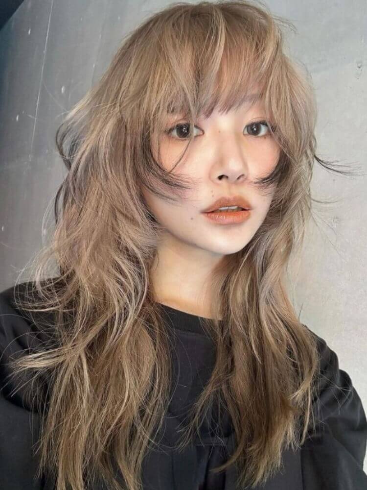 Ash Blonde Wolf Cut With Wispy Bangs — Long Wolf Cut 2027
