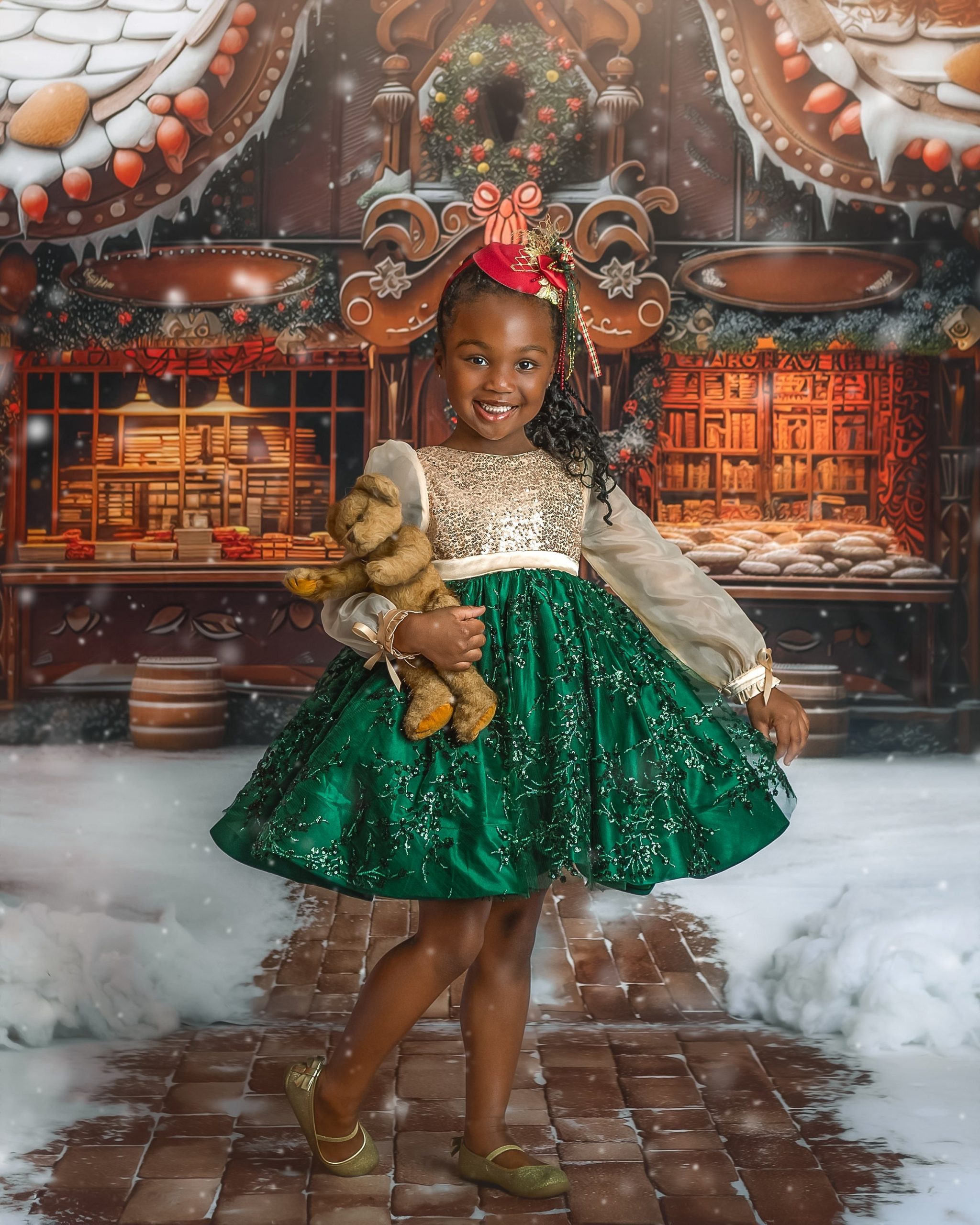 Embellished Green Christmas Dress for a Young Girl — Green Christmas Outfits 2026