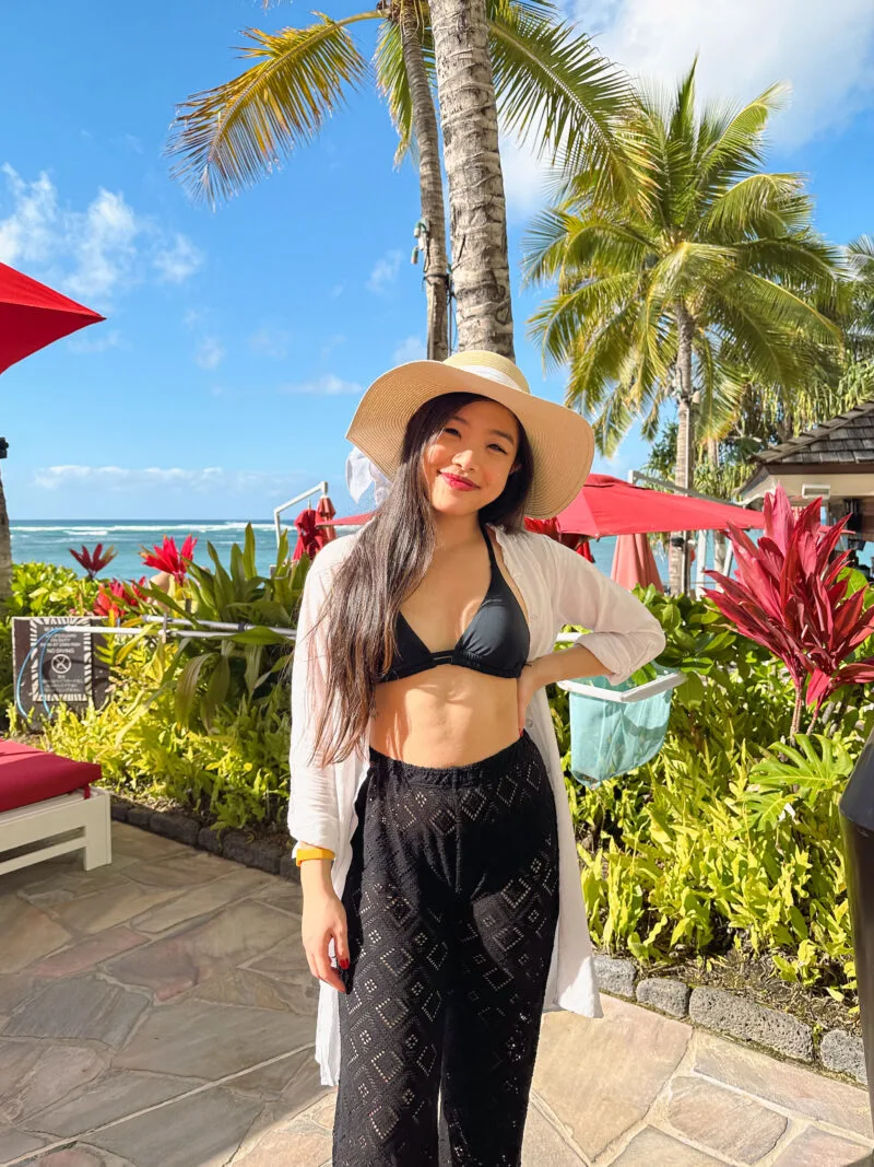 Black Crochet Pants with White Open Shirt — Spring Break Beach Outfits 2027