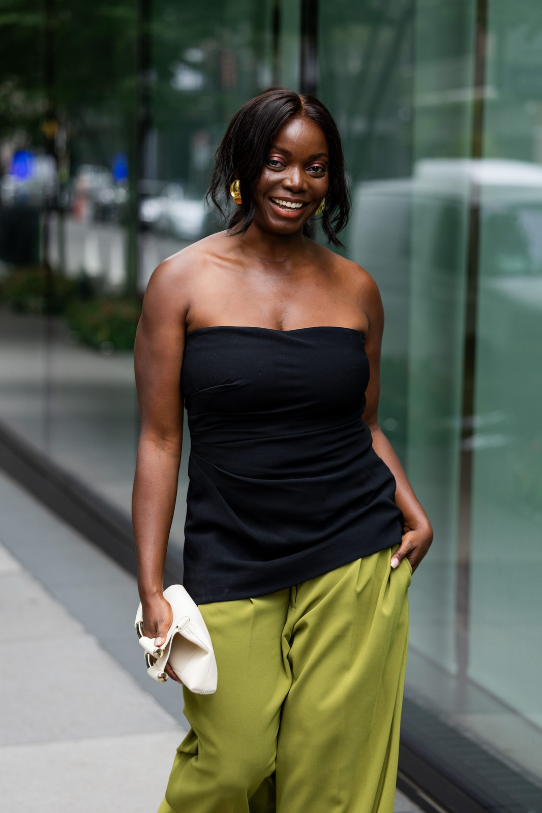 Black Tube Top with Olive Green Pants and Gold Hoops Black Tube Top with Olive Green Pants and Gold Hoops — Tube Tops 2027