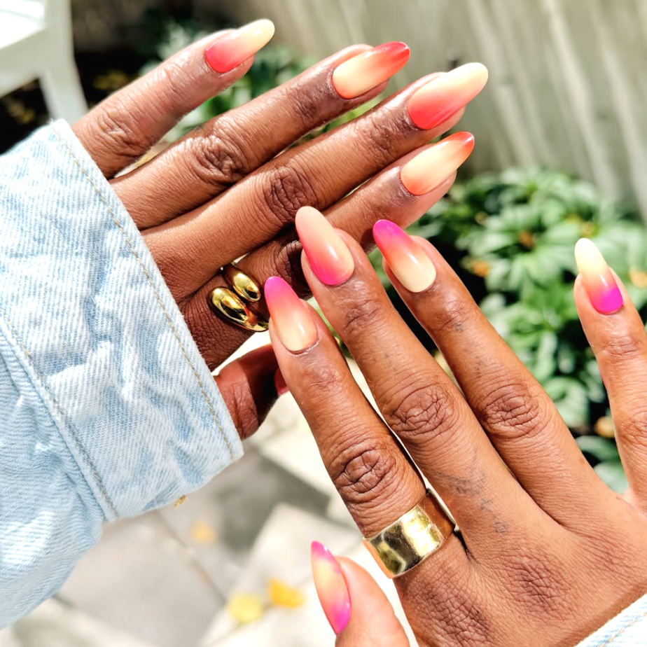 Pink Orange Yellow Stiletto Ombre Pink Orange Yellow Stiletto Ombre — Summer Ombre Nails 2027