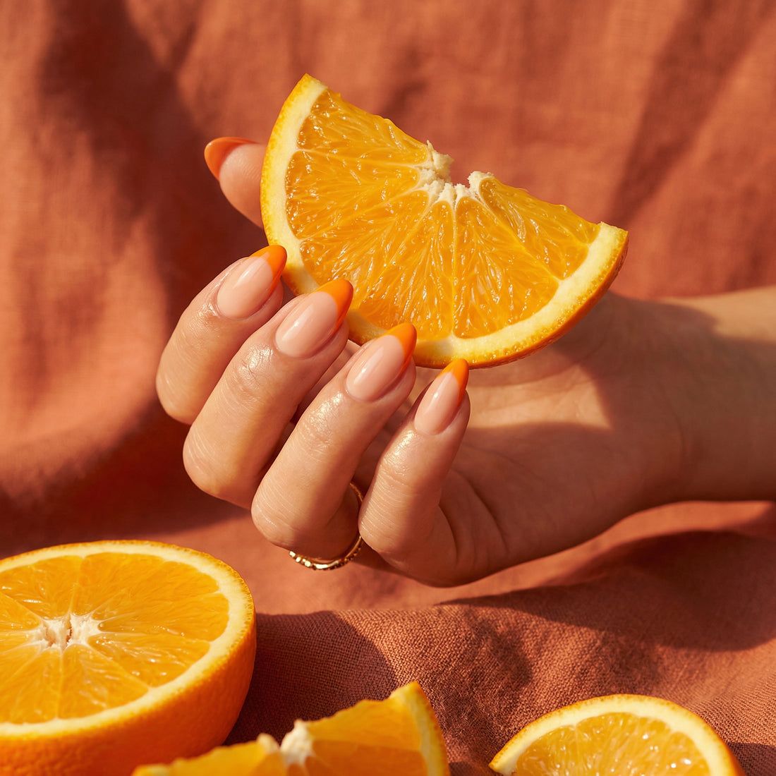 Orange French Tips Visual Idea Orange French Tips Visual Idea — Orange Summer Nails 2027
