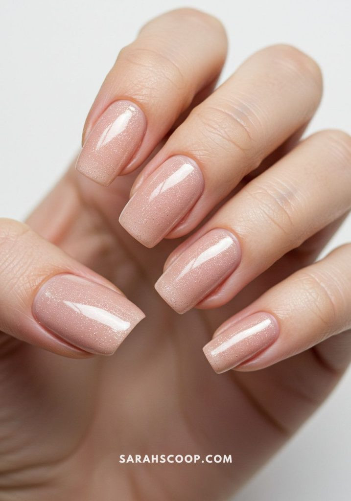Sheer Nude Fine Shimmer Medium Square Nails Sheer Nude Fine Shimmer Medium Square Nails — Practical Mom Nails 2027