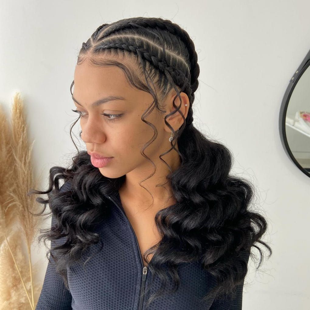 Shoulder Visual Idea Shoulder Visual Idea — Cornrows 2027 with Curls